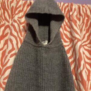 Grey Hoodie Pullover Head Warmer, Wool blend, by de Lux, one size fits most